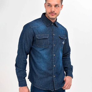 Camisa Jeans Manga Longa